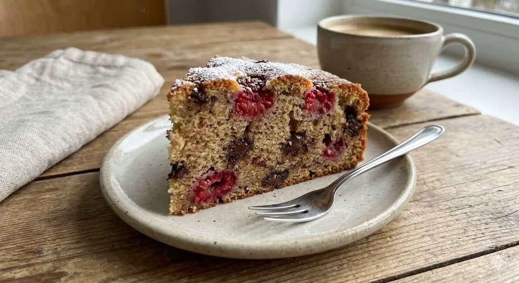 Gâteau aux Framboises, Chocolat Noir et Streusel (Façon Coffee Cake)