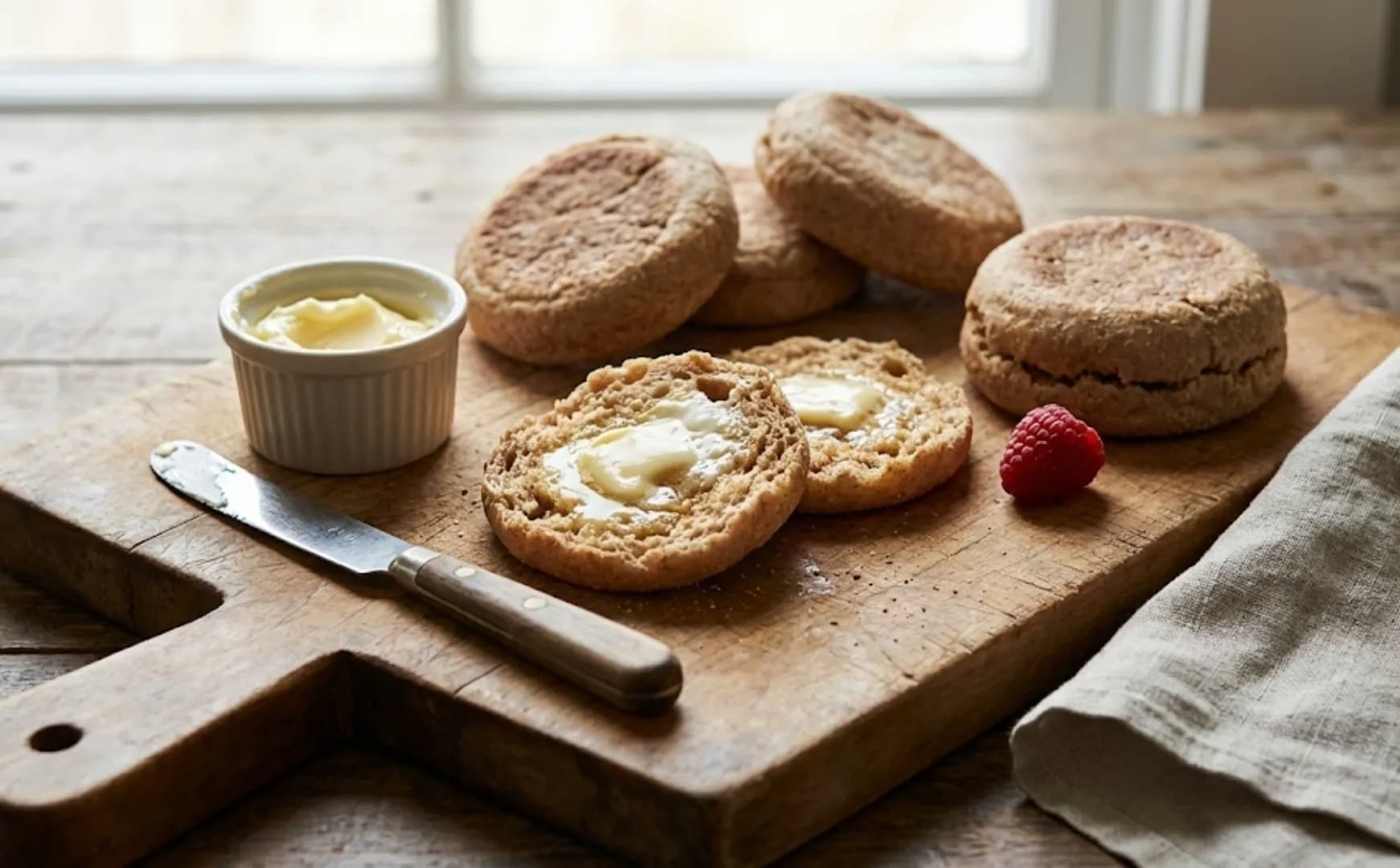 Muffins Anglais Maison au Miel et Blé Complet
