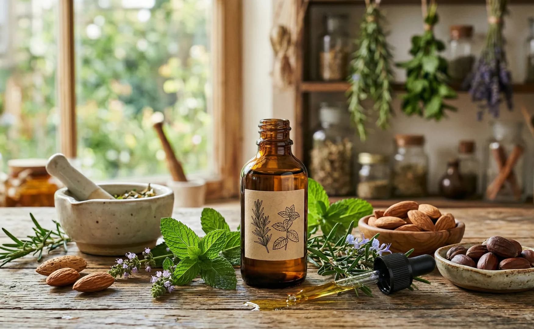 Sérum Capillaire à la Menthe Poivrée et au Romarin